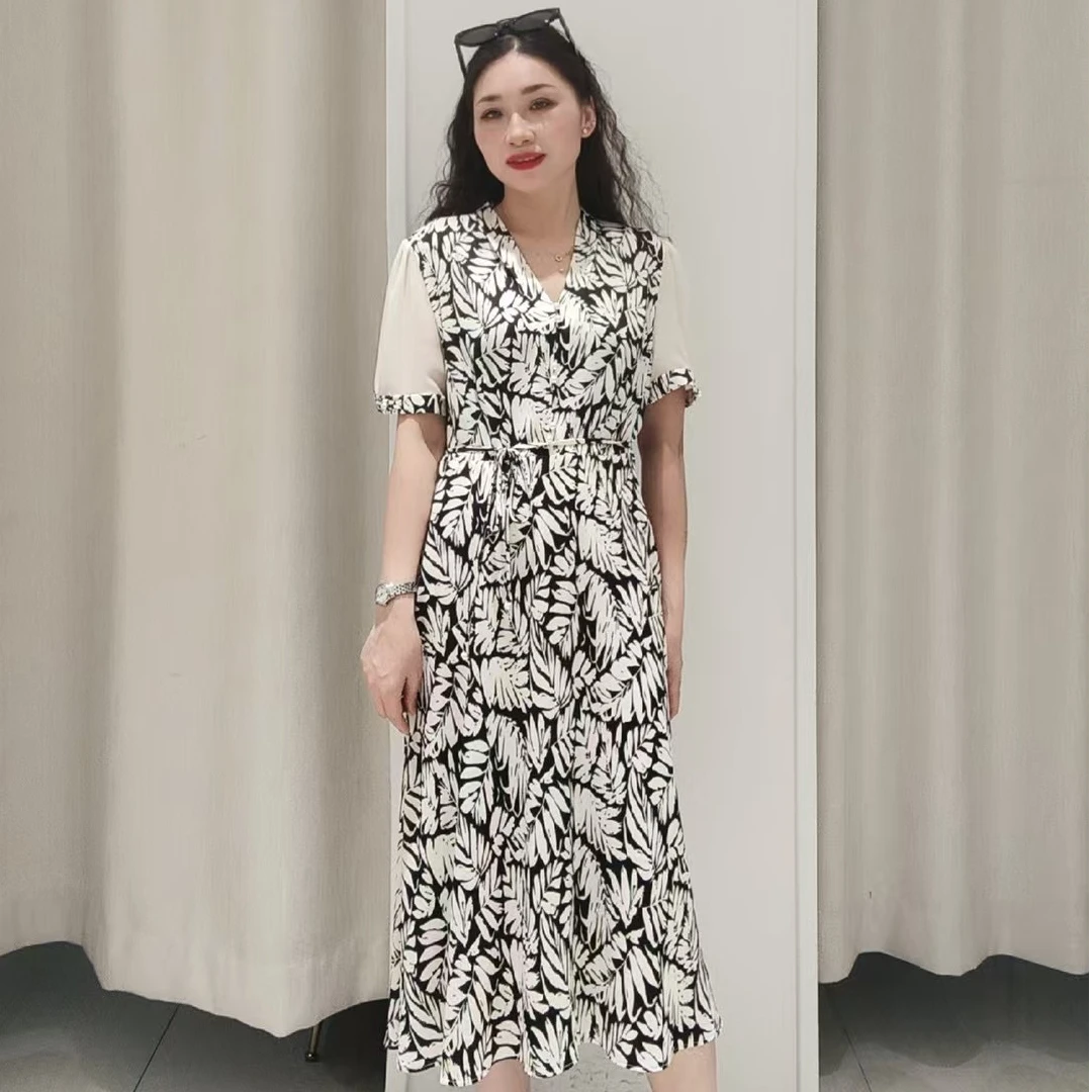 天轩夏季气质显瘦轻奢连衣裙中长款 TKXD089