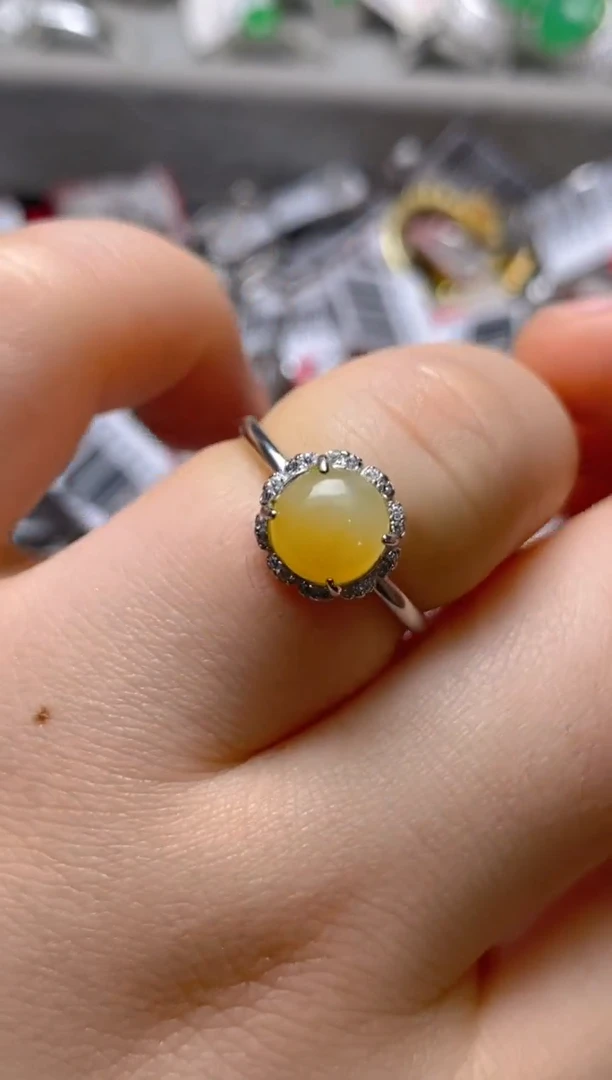 银S925镶嵌戒指翡翠百内无证书