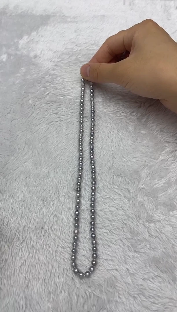 海水珍珠银S925镶嵌项链AK真多麻5-5.5mm