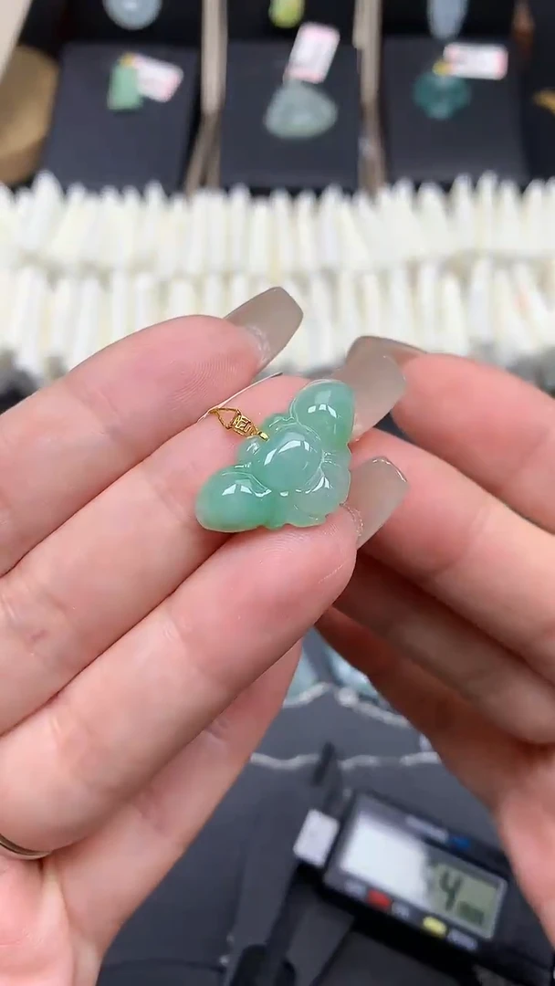 【闪购商品】翡翠吊坠(不含链)18K金镶嵌MS114187