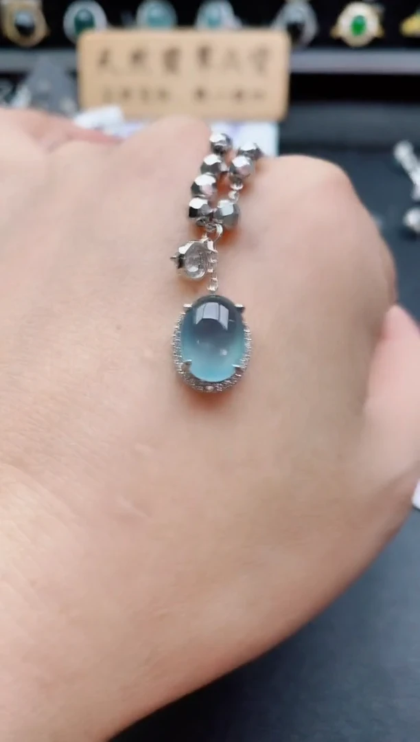 套链银S925镶嵌翡翠1