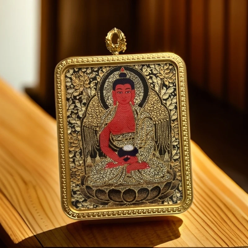 狗和猪阿弥陀佛铜壳唐卡