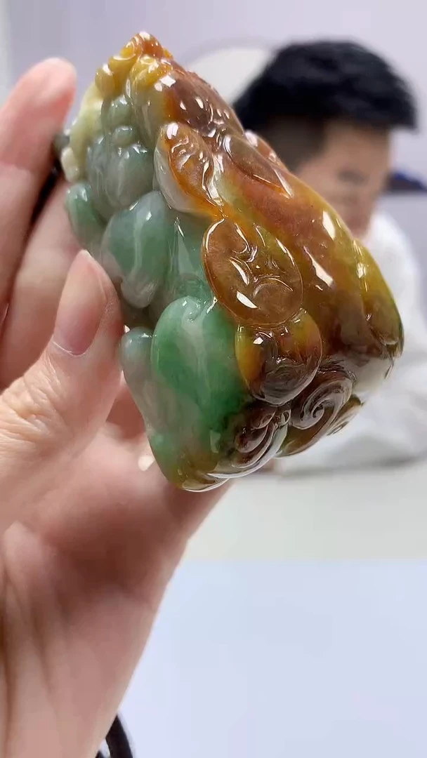 【闪购商品】定制翡翠未镶嵌5028zm-毛货手把貔貅265