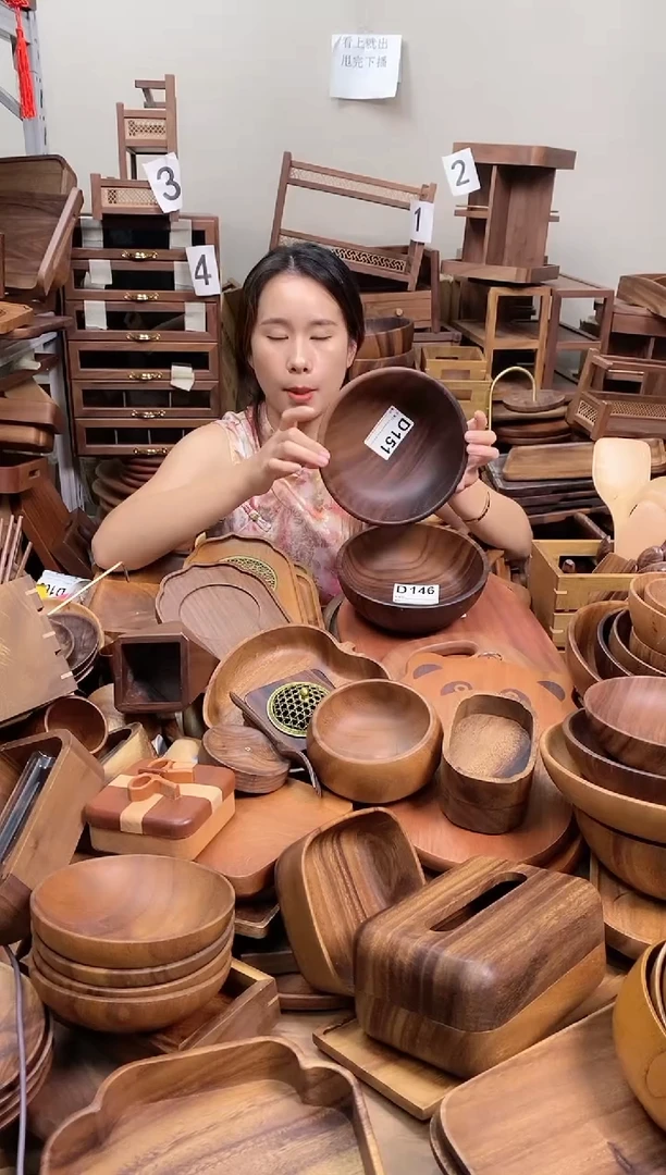 南美胡桃木碗20*7cm   内销  深色