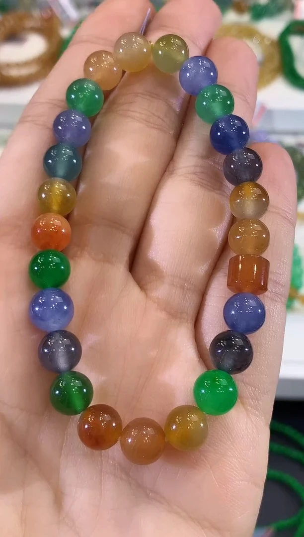 未镶嵌手串翡翠鱼*太C522 紫货有色差