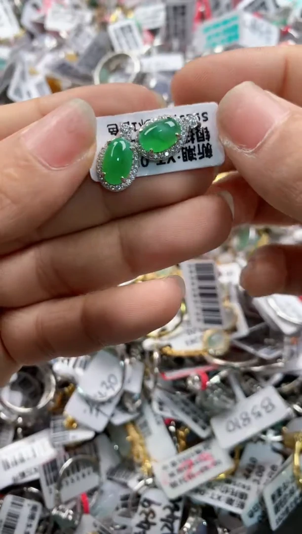 银S925镶嵌戒指翡翠444    4
