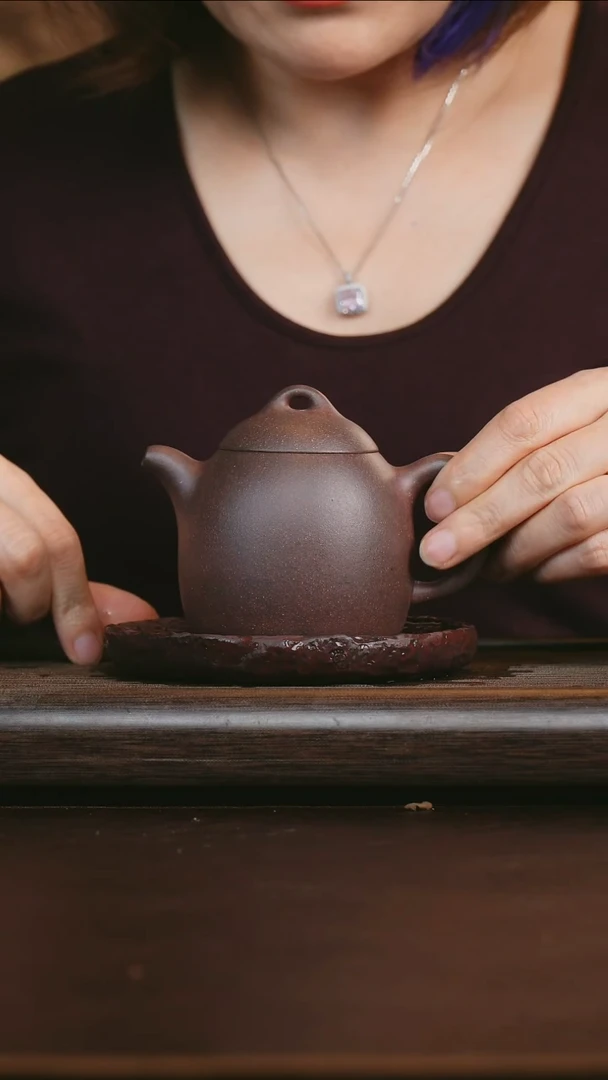 茶壶紫砂艺品紫砂 精选底槽清 秦权加壶承32