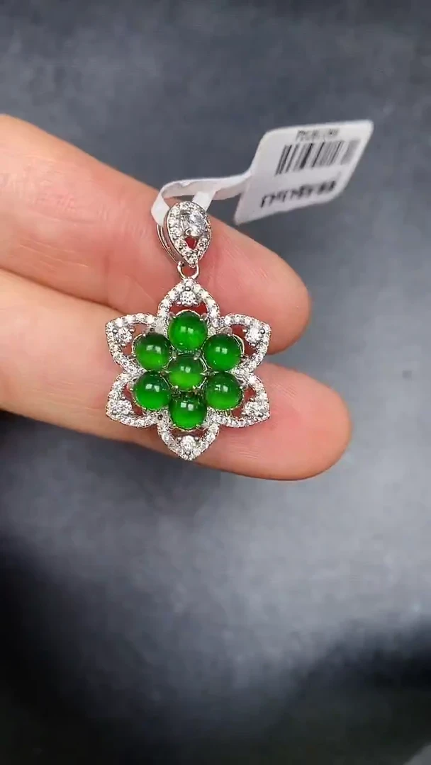 银S925镶嵌戒指翡翠3470