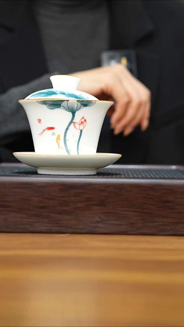 紫砂公道杯景德镇陶瓷盖碗150CC