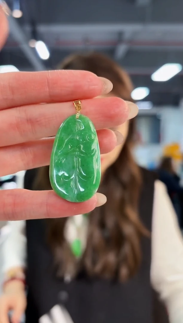 【闪购商品】翡翠颈饰18K金镶嵌缅料A货/支持复检/一件