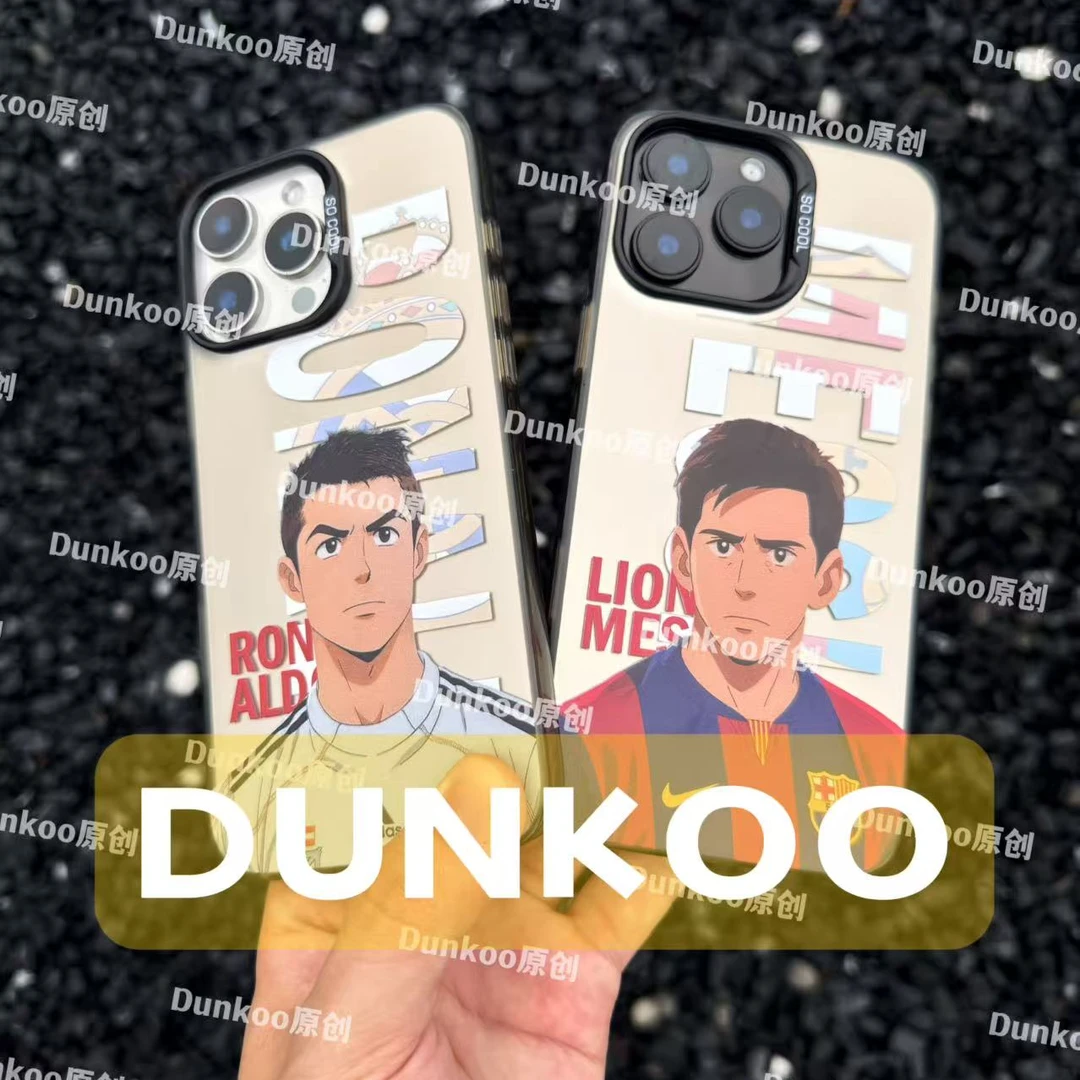 Dunkoo卡通足球星手机壳R2防摔适用苹果iPhone17Pro华为P80小米17