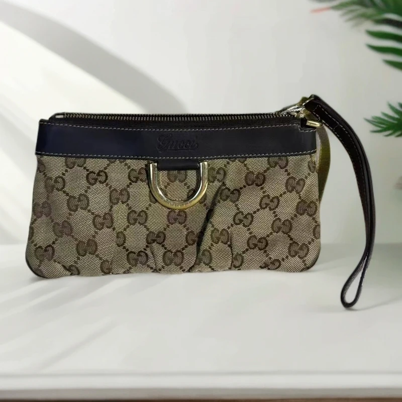 95新 GUCCI/古驰 老花牛仔手拿包G25100377  尺寸21.5x12