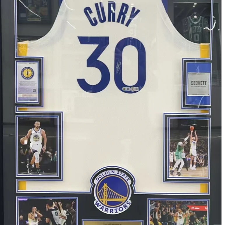 【亲签保真】库里AU亲签球衣带双证书装裱（不可定制装裱或礼盒）