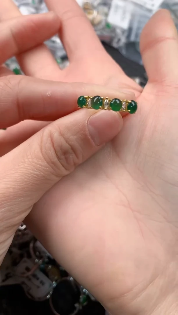 银S925镶嵌戒指翡翠1                          1