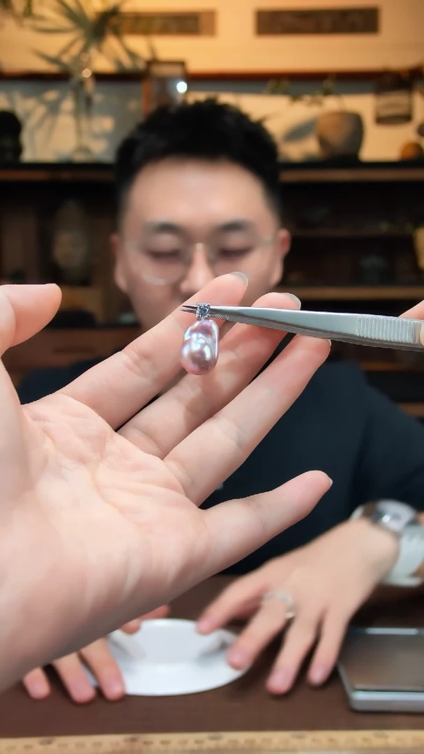 银S925镶嵌淡水珍珠吊坠S925银巴洛克珍珠吊坠ZD赠链