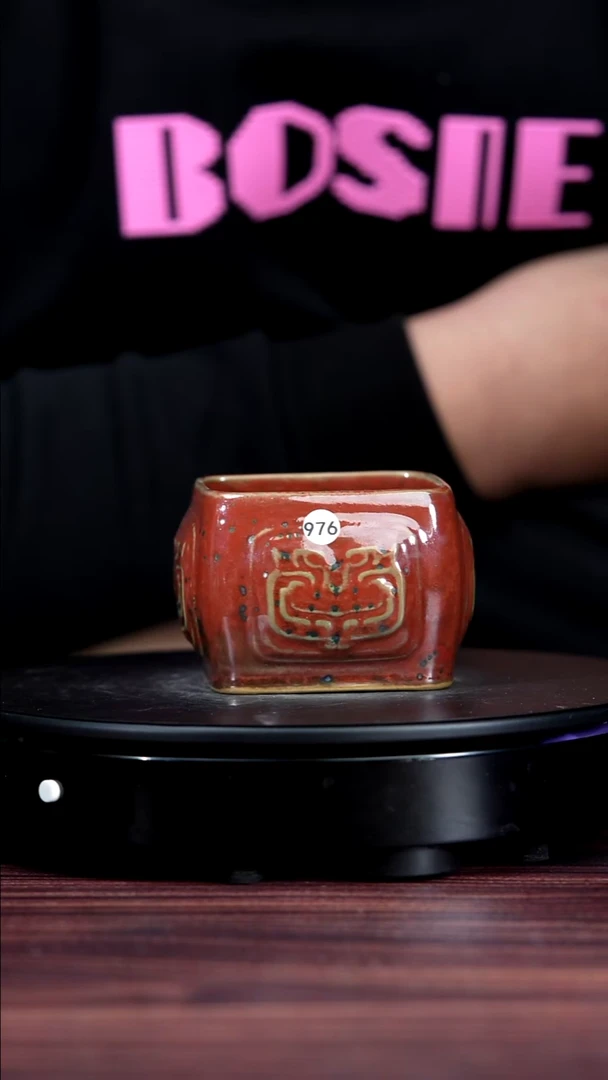 杯子瓷976#于大鹏一级品原矿钧瓷四方杯