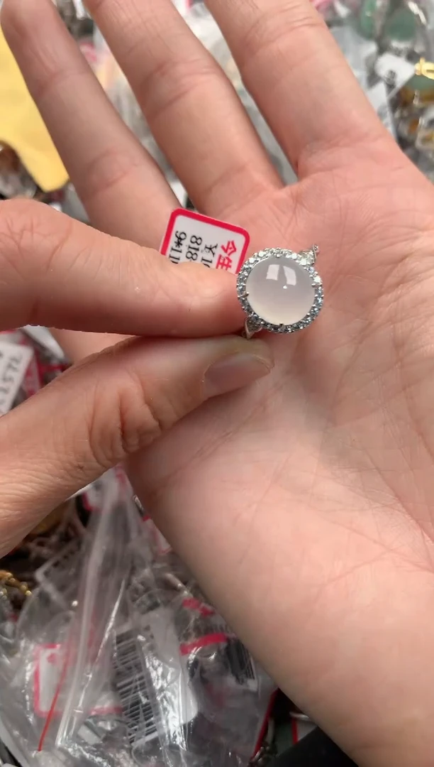 银S925镶嵌戒指翡翠101010----1