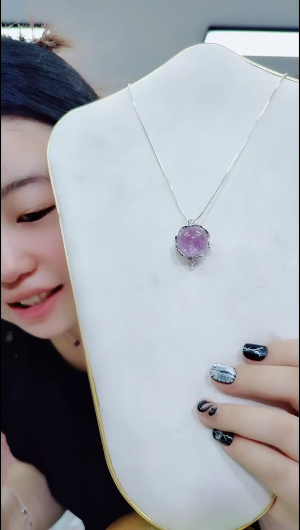 合金颈饰水晶2911紫水吊坠