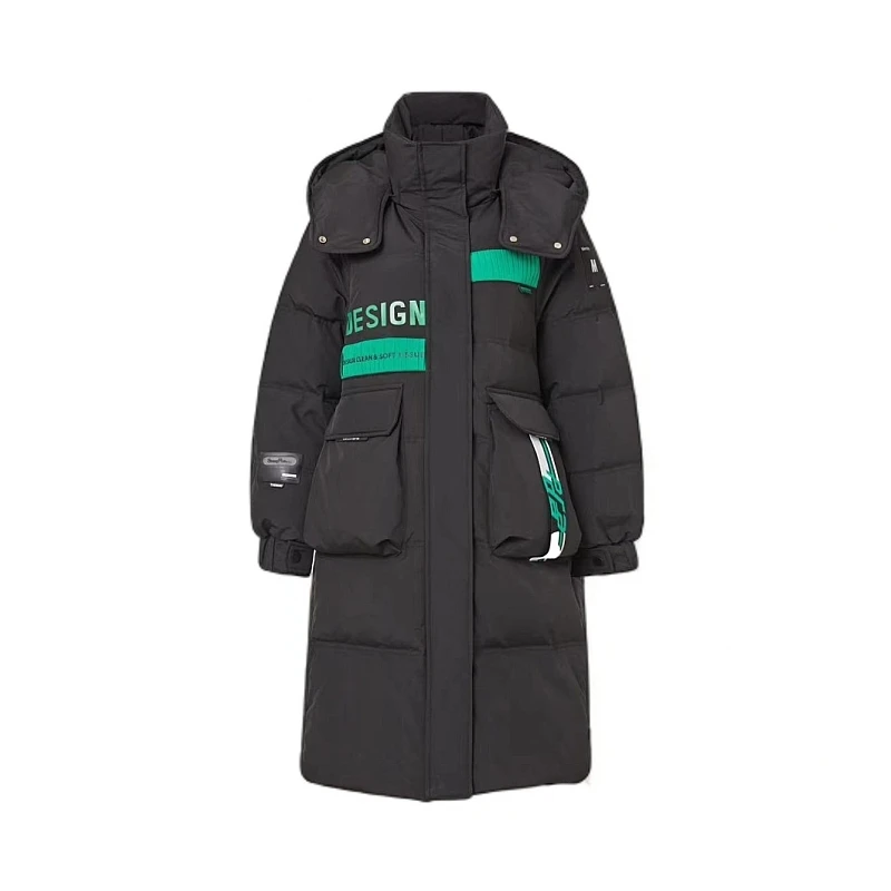 607  长款气质保暖休闲羽绒服