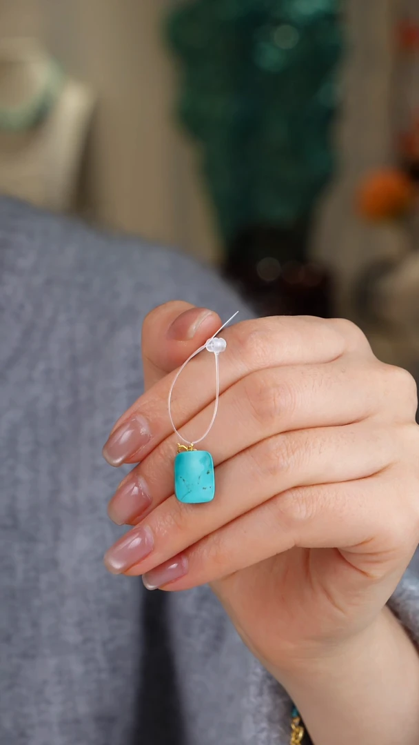 【闪购商品】绿松石吊坠(不含链)18K金镶嵌1