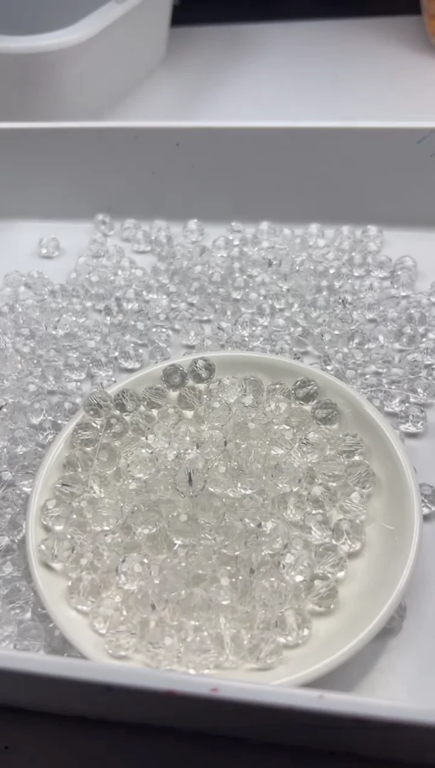 未镶嵌颈饰水晶W896白水切面算盘10mm*20颗