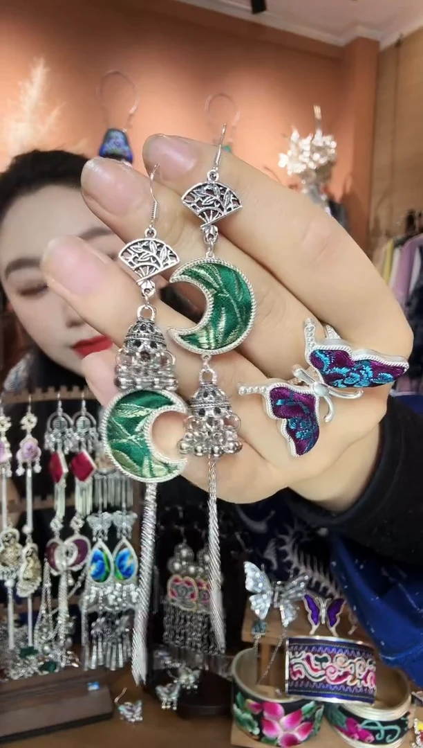 刺绣纯手工民族风耳环