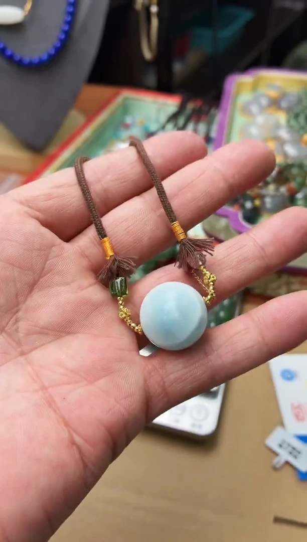 未镶嵌针钠钙石（海纹石）吊坠(赠链)D78