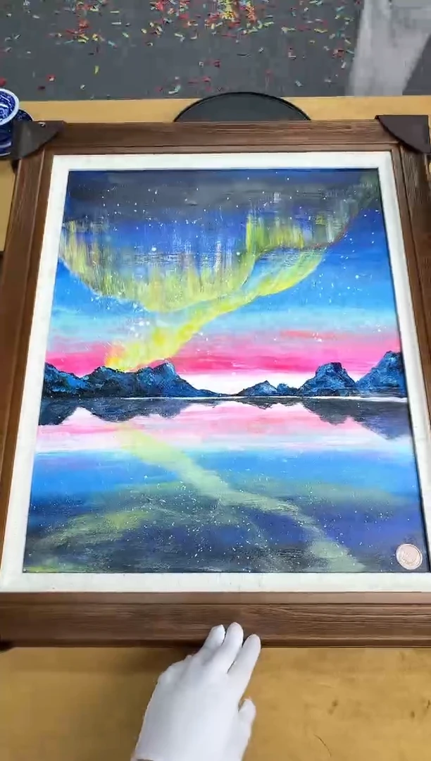 油画张敬老师“极光油画”带收藏证书