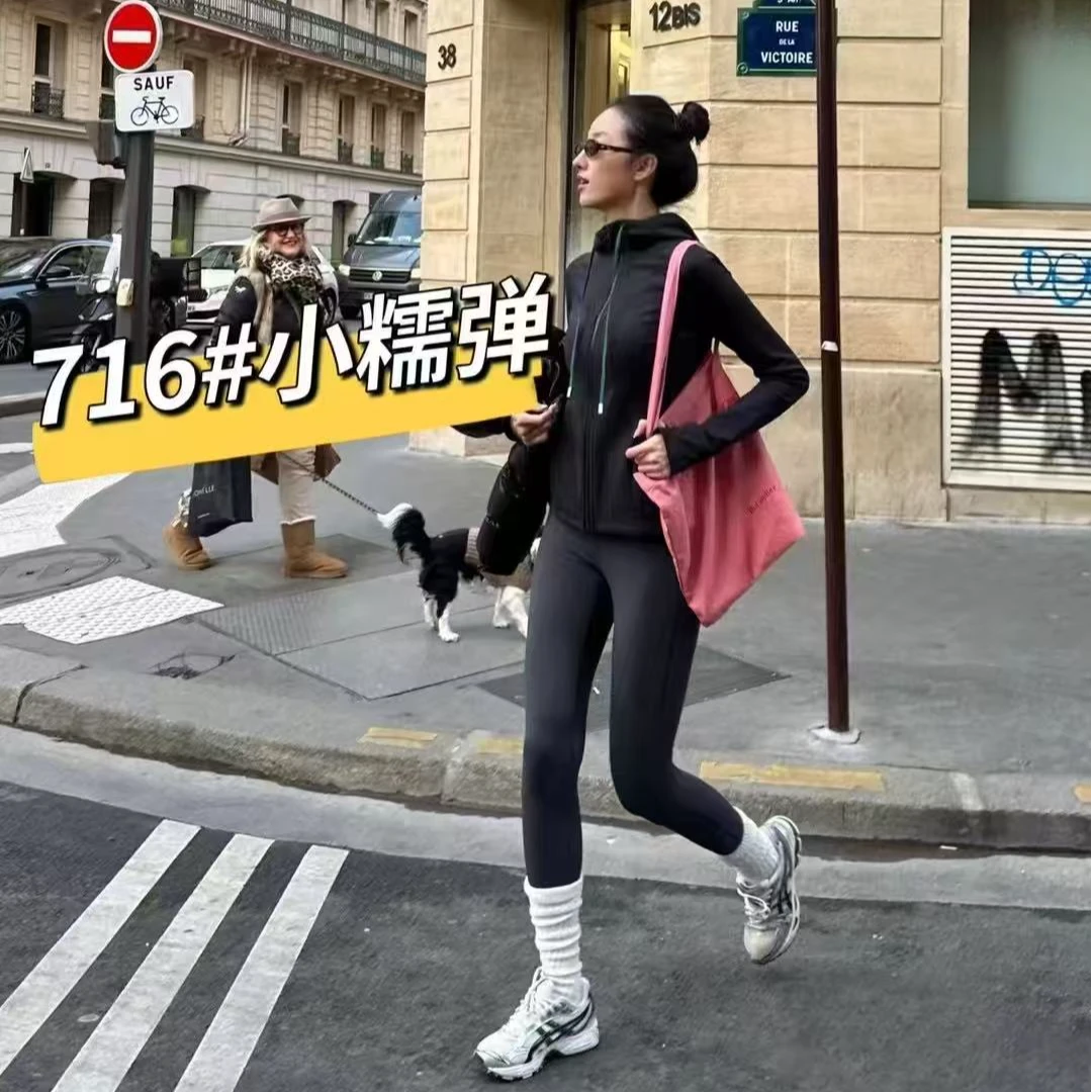 716春款九分外穿显瘦瑜伽裤 高腰无痕运动瑜珈裤提臀 无尴尬线