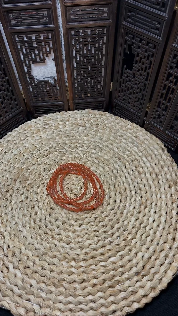 未镶嵌多圈南红玛瑙冰飘花多圈4mm