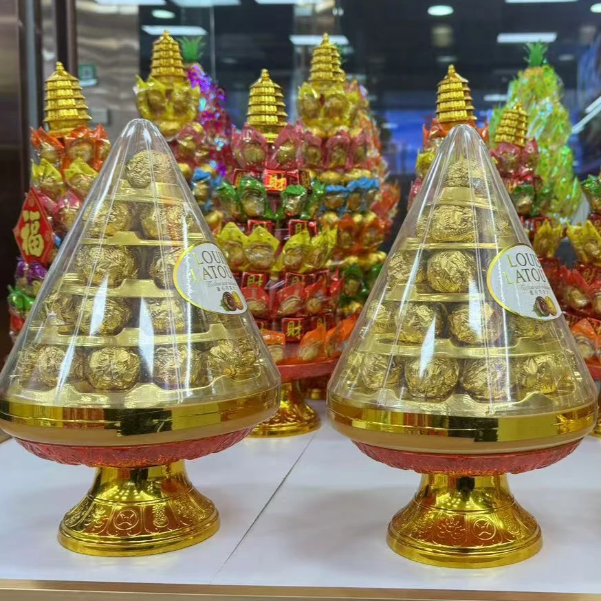 拉萨发货西藏包邮金字塔型金塔酱心巧克力宝塔两盒装烫金每盒28粒