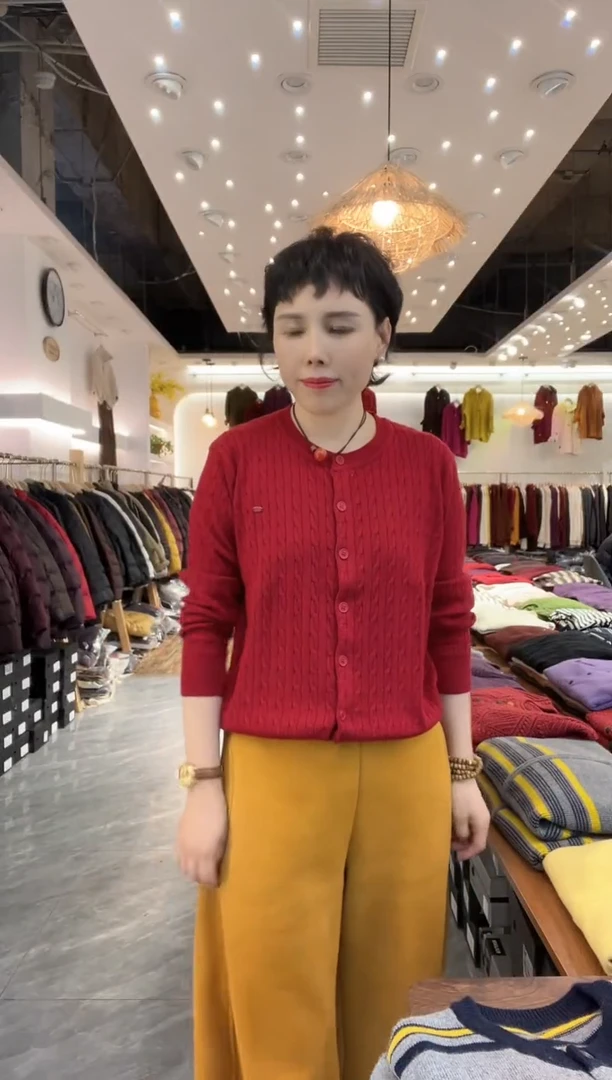 红色毛衣专拍红色款女款