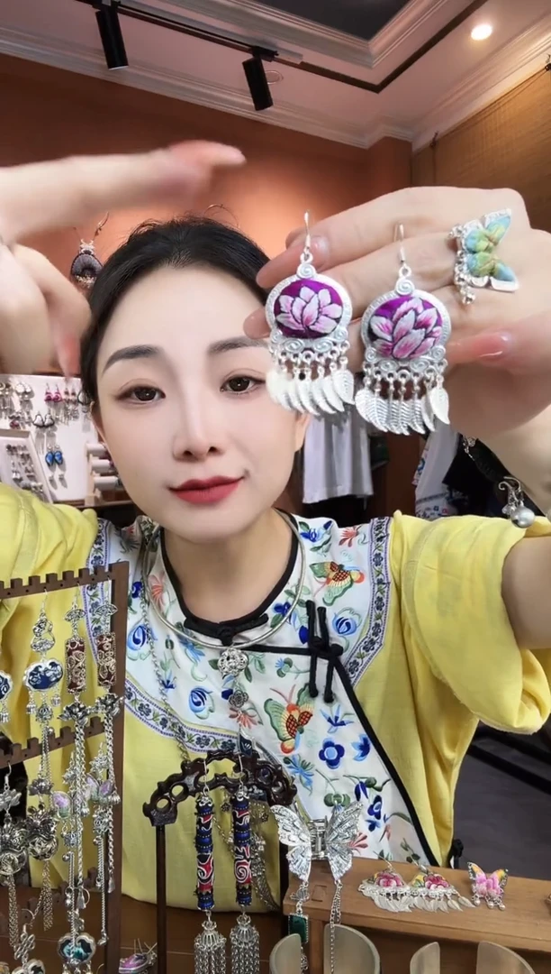 刺绣纯手工民族风耳环