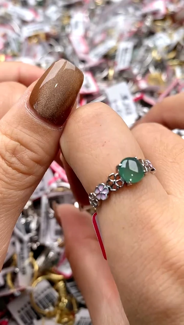 【闪购商品】翡翠戒指银S925镶嵌5555555    2