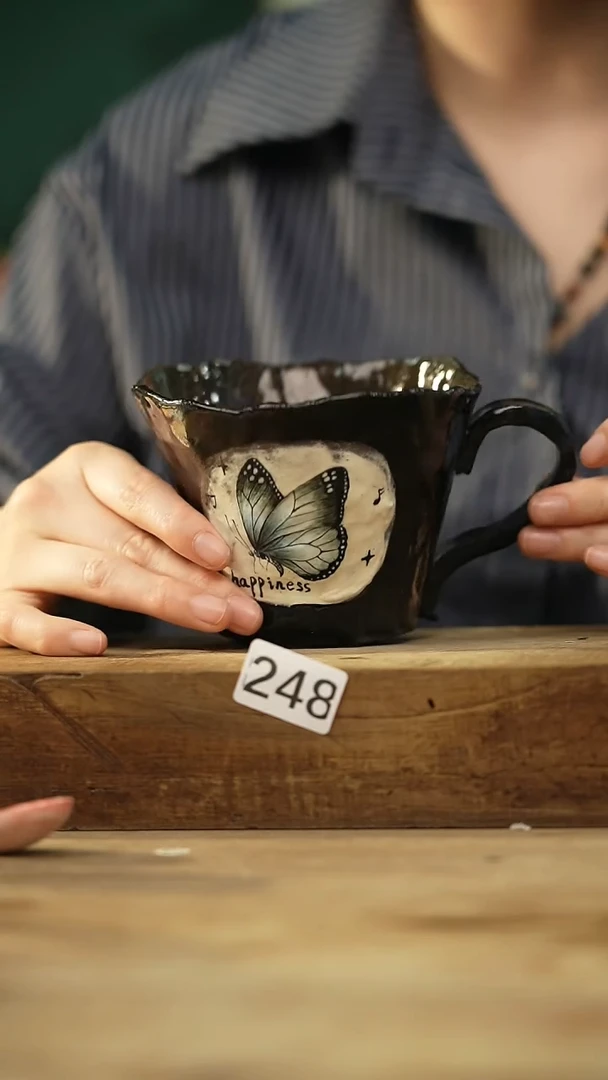 瓷片设计师手作款 手绘蝴蝶 系列 泡泡