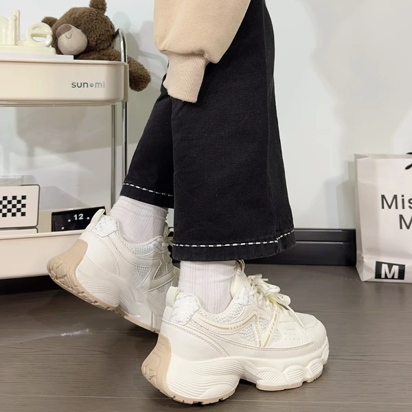 人本运动休闲鞋女2025秋季新款软底透气少女感老爹鞋女女轻便韩版