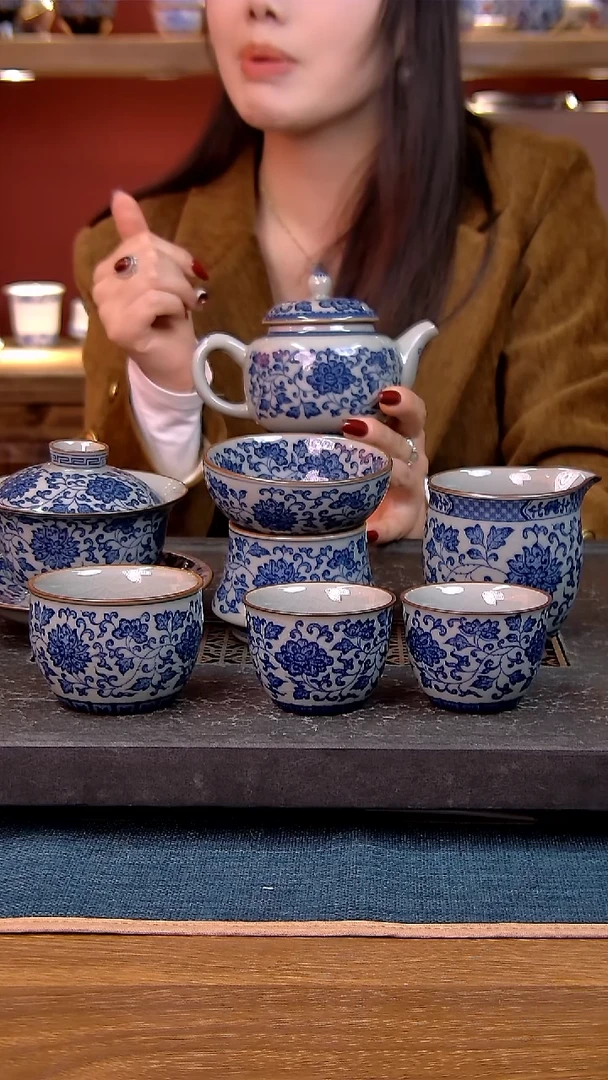 简装家用款7件套 老陶泥开片纹陶瓷茶具