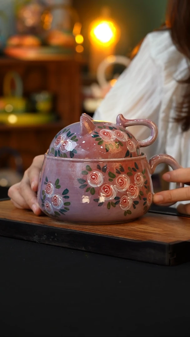 杯手绘心瓷陶瓷浮力