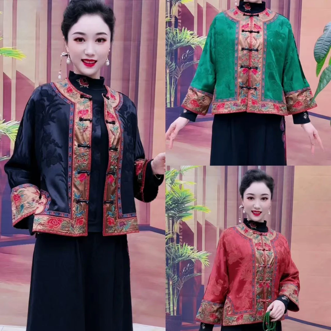 8019复古重工艺刺绣上衣