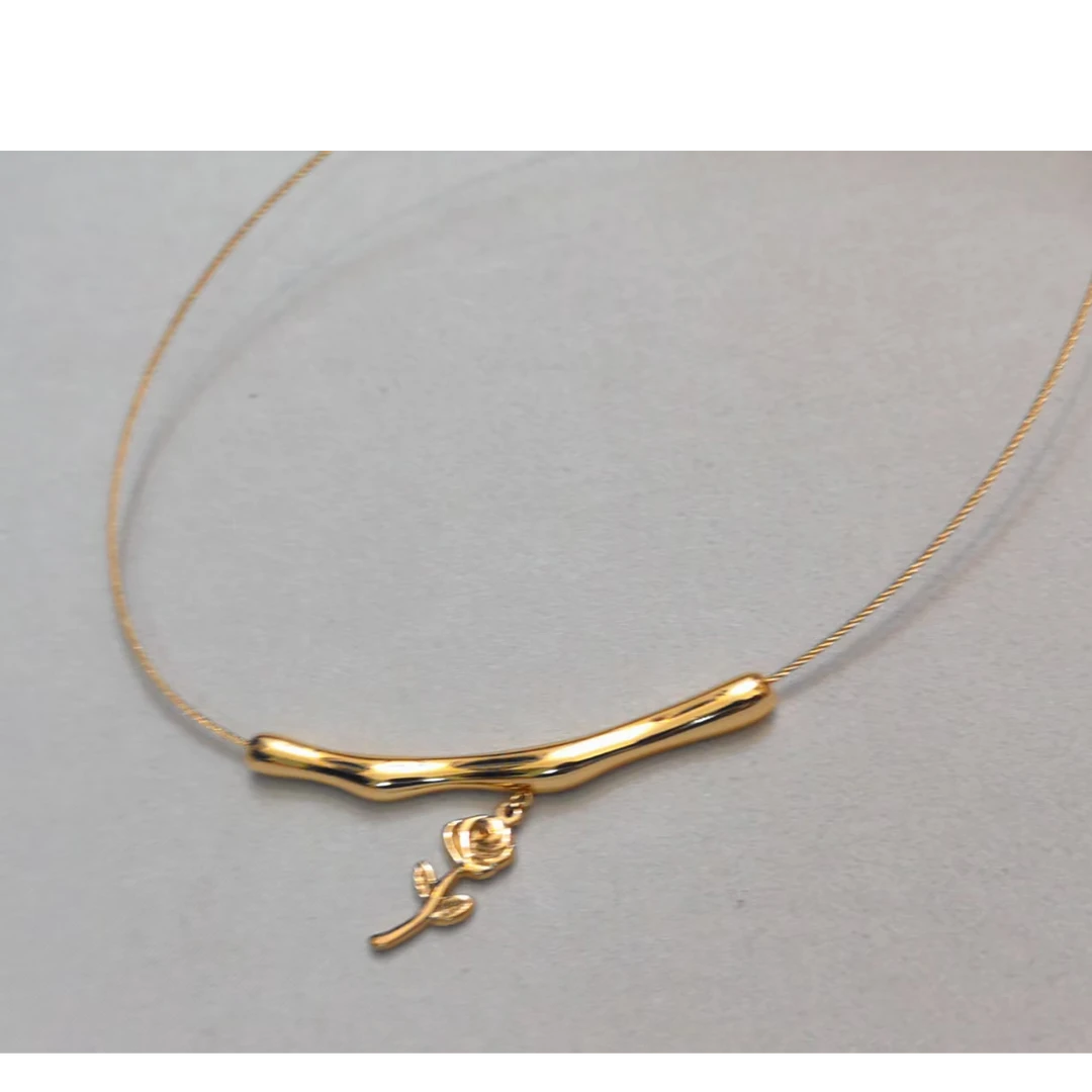 钛钢项链 阮大大高奢百搭项链锁骨链气质日常饰品配饰项链2131