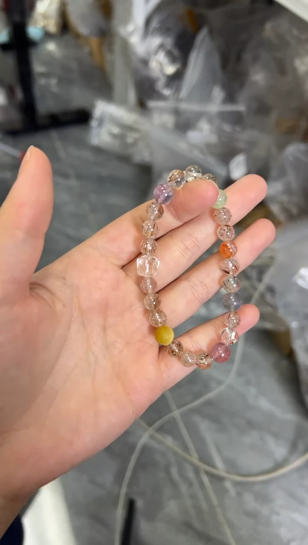 水晶手链未镶嵌黑金超水晶多宝款手链[3744]