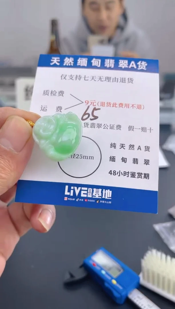 颈饰18K金镶嵌翡翠纯天然缅甸翡翠A货