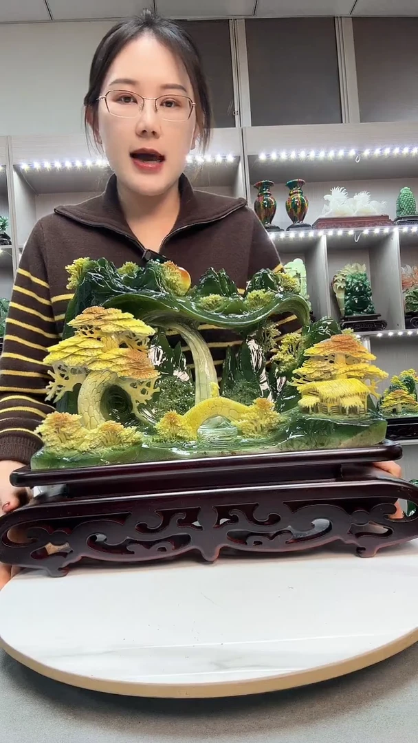 石材天然石材家居摆件办公室客厅玄关高档摆件