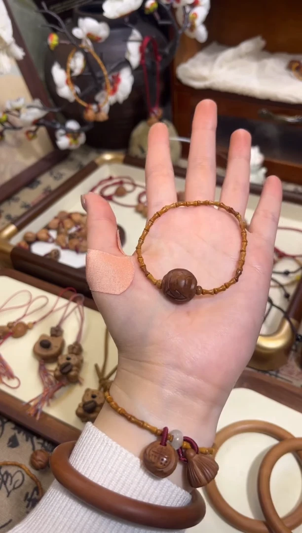 手串桃核【桃缘行】竹节「富甲」桃木桃核辟、挡、驱、护 备注手围