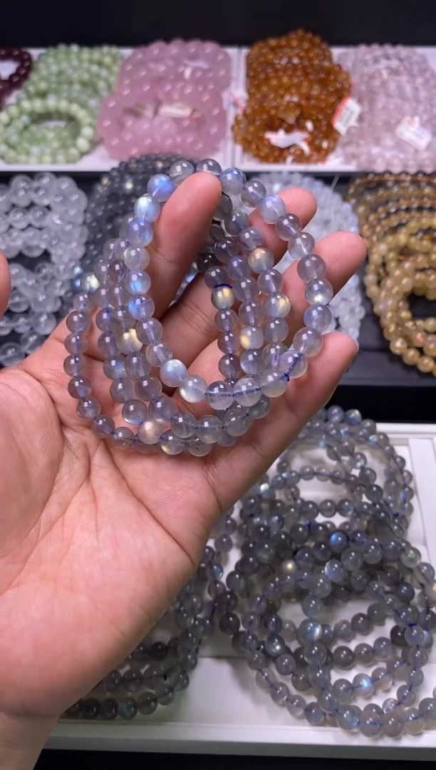 手链未镶嵌拉长石7mm灰月光（多样性发货，发其一）