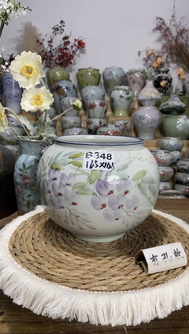 景德镇瓷韵陶瓷花盆  348b   默认微瑕 完美主义者慎拍