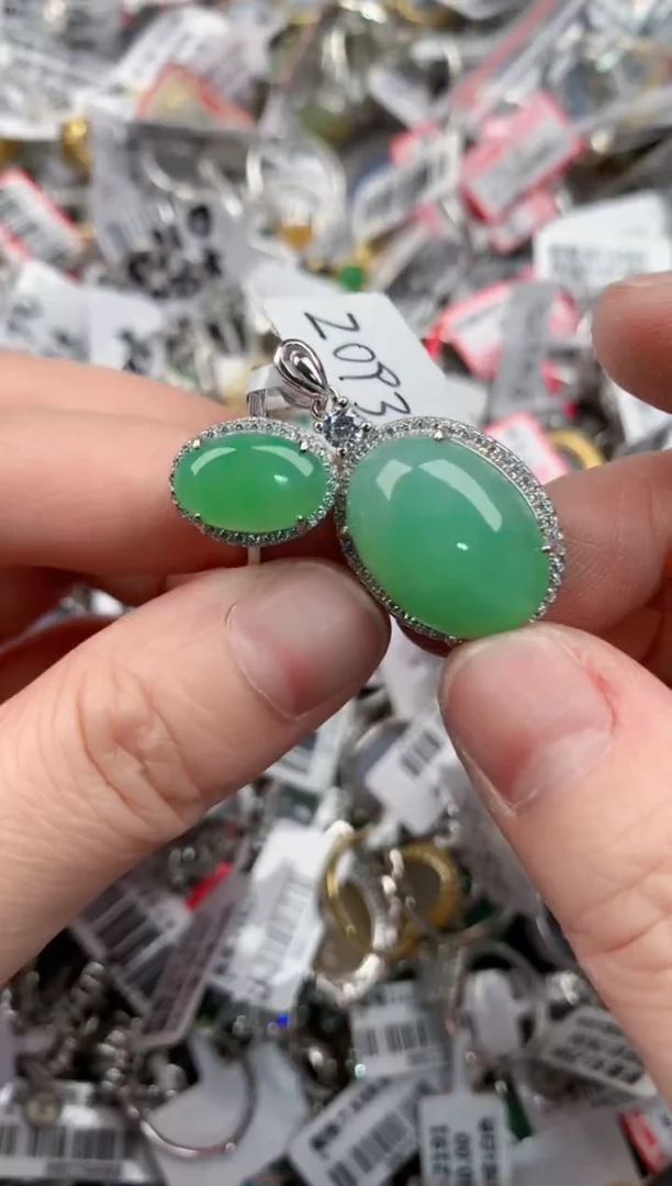 银S925镶嵌戒指翡翠555----2