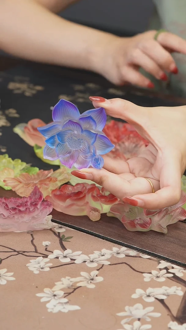 手工艺品琉璃荷花香插