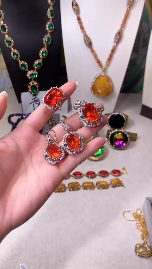 纯铜大理石橙色套装