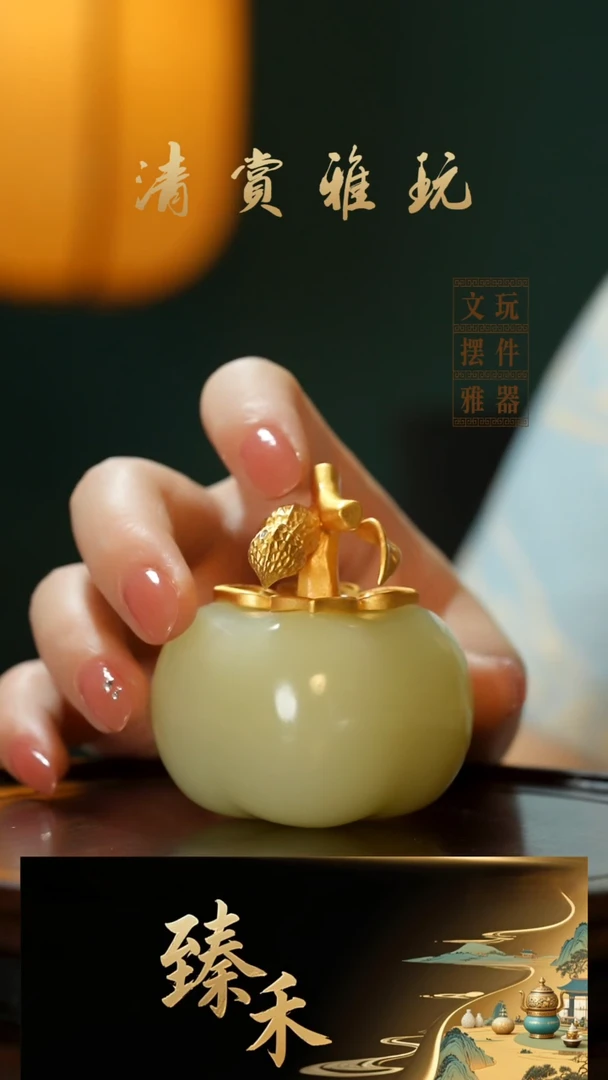 玉《好事发生》玉石摆件